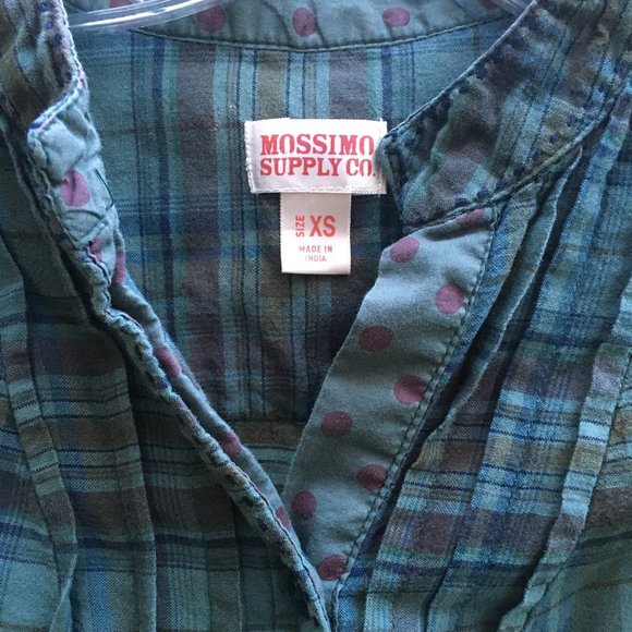 Blue-Green Mossimo Supply Co. Tie-Back Flannel - Picture 3 of 3
